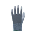 Hespax Cheap Grey PU Work Gloves Seamless Industrial